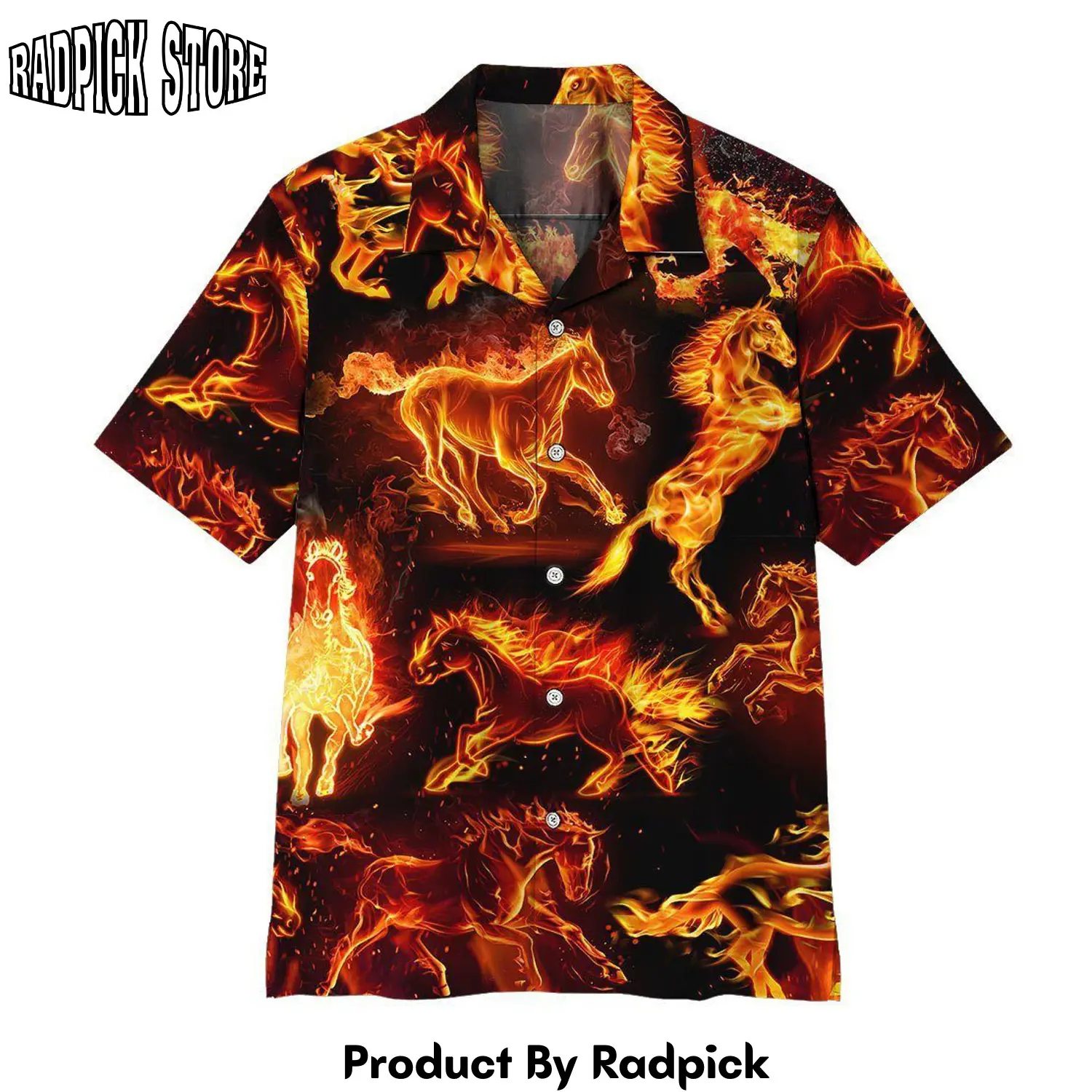 Radpick 3d fire horse hawaii shirt rp2921341